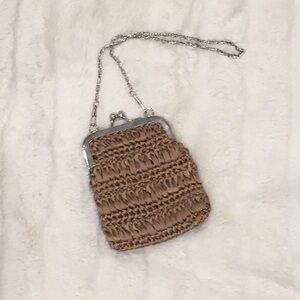 VINTAGE BIJOUX TERNER: Taupe Ribbon Purse